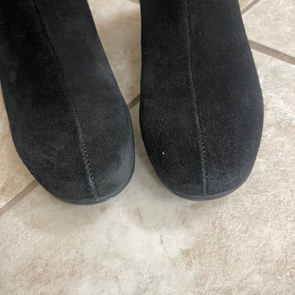 La Canadienne TARA Black Suede Wedge Boots Waterproof Size 9.5/39 inner zip - Picture 3 of 13